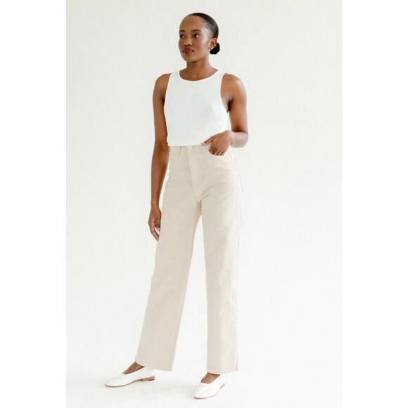 Jesse Kamm EUC Cali Slim Organic Cotton Pants in Husk Sz 4 - Picture 1 of 10